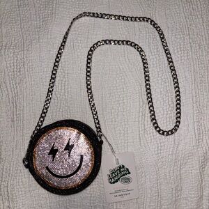 Skinny Dip Micro Chain Bag Smiley Diamond Encrusted Crossbody NWT